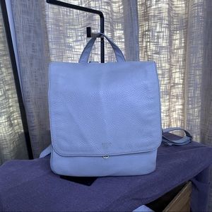 Fossil Leather Backpack Fossil Purse Baby Blue Soft Leather Sides & Bottom Exp